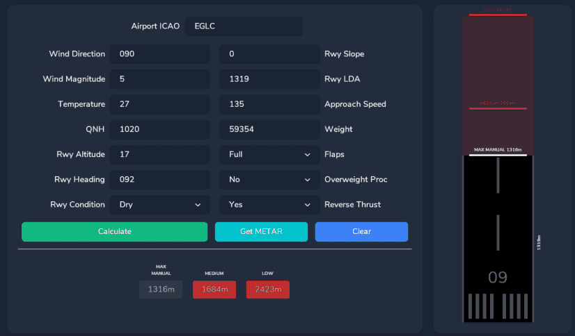 flyPad Performance Calculator Landing